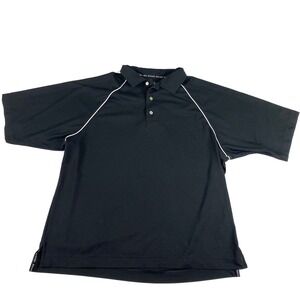 FootJoy Golf Shirt Mens Large Black White Polyester